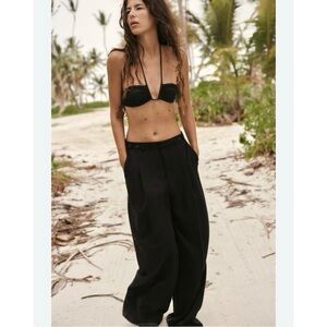 Zara high waisted wide leg pants black small